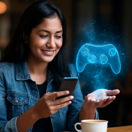7u77 ক্যাফেতে ফোন হাতে ব্যবহারকারী